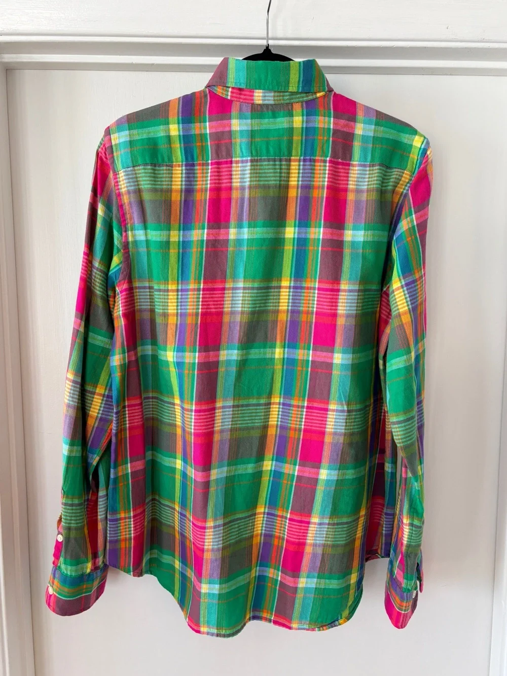 Ralph Lauren Bright Green & Pink Plaid Button-Down Shirt